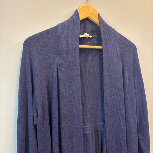Eileen Fisher Large Cardigan Sweater Blue Open Front - Picture 4 of 12